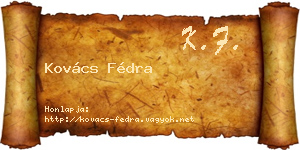 Kovács Fédra névjegykártya